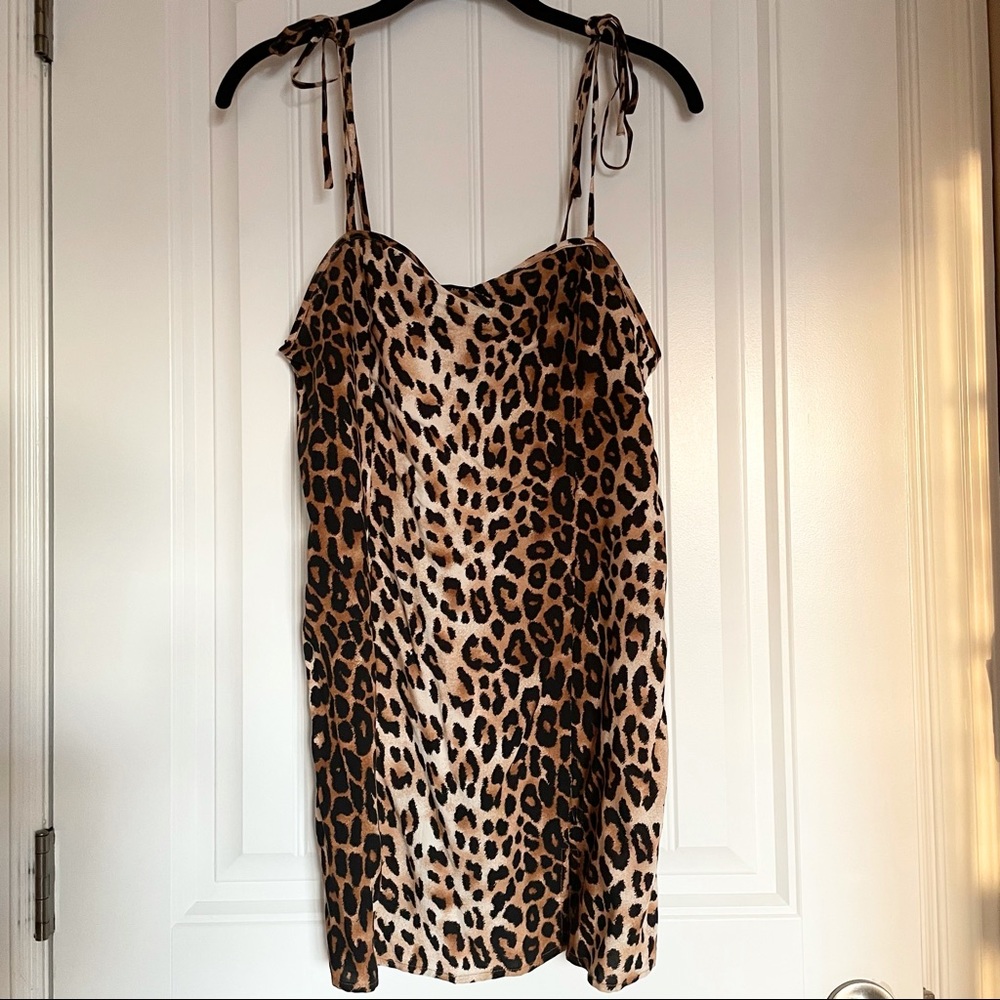 Leopard Print Slip Dress - Picture 2 of 6